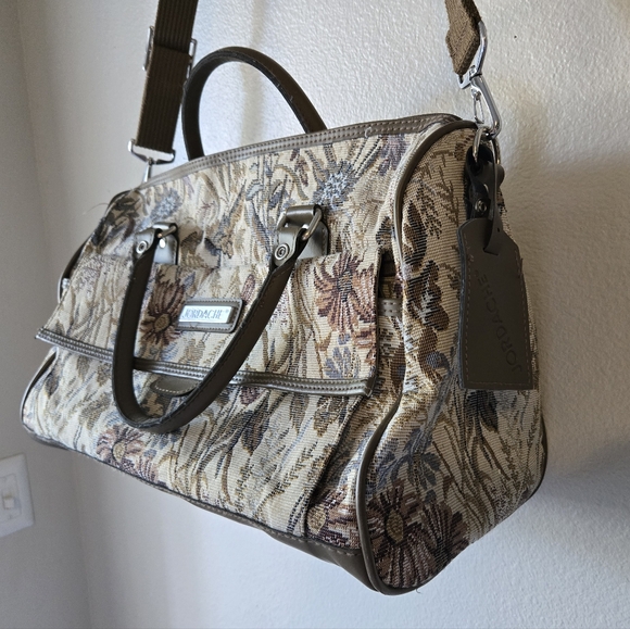 Vintage Jordache Carry On Weekend Overnight Floral Tapestry Travel Bag - Picture 4 of 16